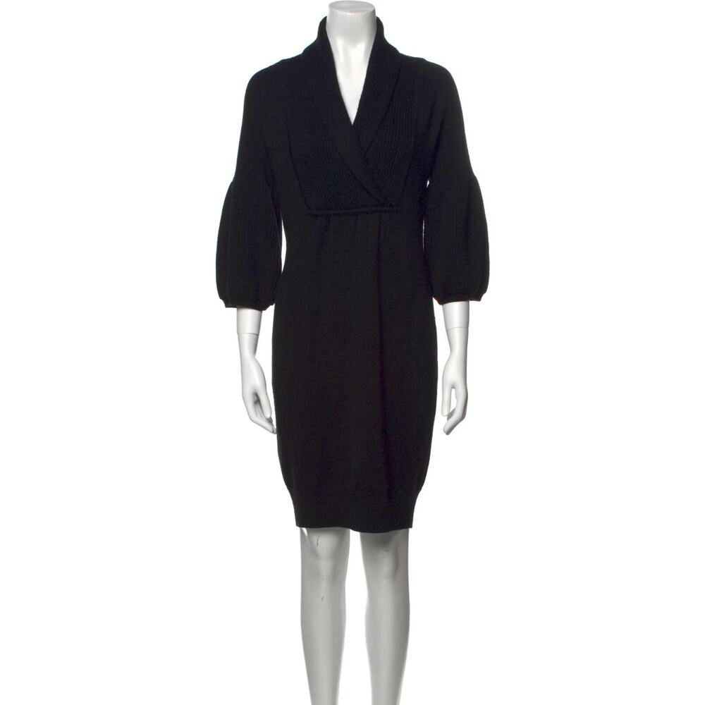 DVF DIANE VON FURSTENBERG   Knitted Wool Dress SMALL‎ Ribbed EUC